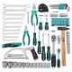 Набор инструментов, 1/2", 1/4", CrV, пластиковый кейс 98 предметов Stels
