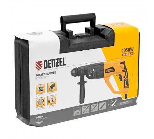 Перфоратор электрический RH-1050-26, SDS-plus, 1050 Вт, 3.2 Дж, 3 плюс 1 режим Denzel
Перфоратор электрический RH-1050-26, SDS-plus, 1050 Вт, 3.2 Дж, 3 плюс 1 режим Denzel