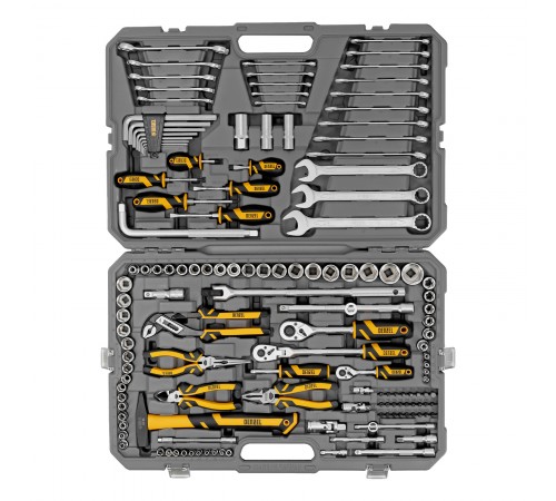 Набор инструментов, 1/2", 1/4", 3/8", CrV, S2, пластиковый кейс, 144 предмета Denzel
Набор инструментов, 1/2", 1/4", 3/8", CrV, S2, пластиковый кейс, 144 предмета Denzel