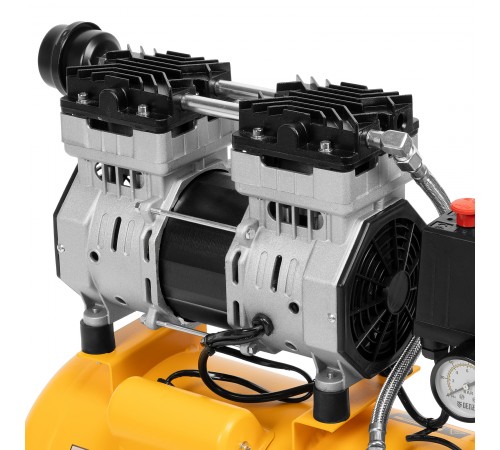Компрессор DLS950/24 безмаслянный малошумный 950 Вт, 165 л/мин, ресивер 24 л Denzel

