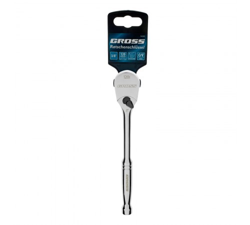 Ключ-трещотка 3/8", CrV, 120 зубьев, цельнометаллический, хром Gross
Ключ-трещотка 3/8", CrV, 120 зубьев, цельнометаллический, хром Gross