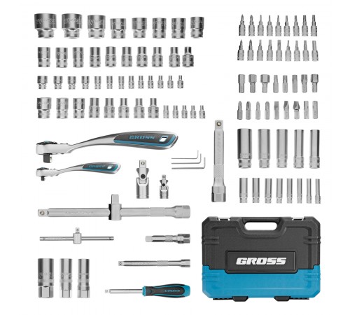 Набор инструментов, 1/4", 1/2", CrV, 120 зубьев, 109 предметов Gross
