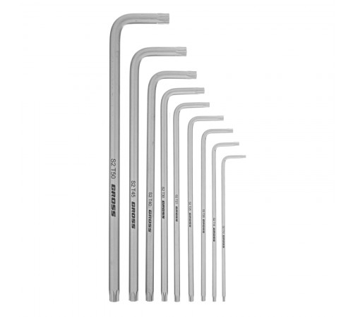 Набор ключей имбусовых Torx -TT, 9 шт: T10-T50, экстра-длинные, S2, сатинированные Gross
Набор ключей имбусовых Torx -TT, 9 шт: T10-T50, экстра-длинные, S2, сатинированные Gross