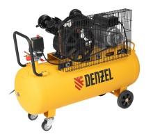 Компрессор воздушный BCV2200/100, ременный привод, 2.2 кВт, 100 литров, 370 л/мин Denzel
