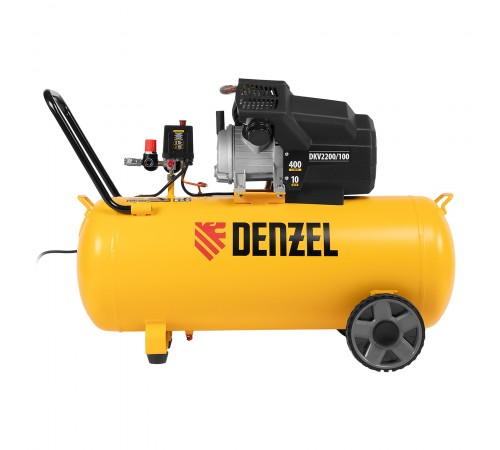 Компрессор воздушный DKV2200/100, Х-PRO 2.2 кВт, 400 л/мин, 100л Denzel

