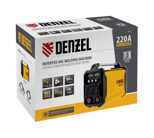 Аппарат инвертор. дуговой сварки DM-220 Standart, 220 А, ПВ 60% Denzel
Аппарат инвертор. дуговой сварки DM-220 Standart, 220 А, ПВ 60% Denzel