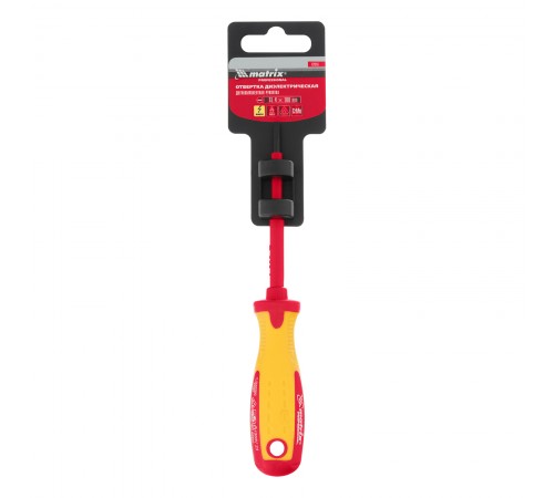Отвертка Insulated, SL4 x 100 мм, CrMo, до 1000 В, двухкомпонентная рукоятка Matrix Professional
Отвертка Insulated, SL4 x 100 мм, CrMo, до 1000 В, двухкомпонентная рукоятка Matrix Professional