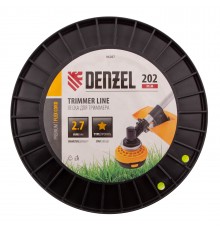 Леска для триммера звезда, 2,7мм х 202м, на DIN катушке FLEX CORD Denzel
