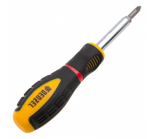 Отвертка комбинированная, SL3/16"-PH1, SL1/4"-PH2, 3-х компонентная рукоятка Denzel
