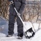 Лопата для уборки снега пластиковая, 470х350х1340 мм, алюминиевый черенок, Сибртех