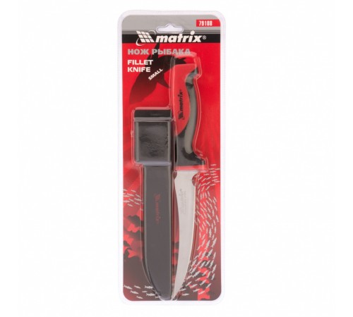Нож рыбака "FILLET KNIFE" small, 150 мм, двухкомпонентная рукоятка, пластиковые ножны Matrix Kitchen
