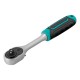 Ключ-трещотка 1/4", CrV, 72 зуба, с быстрым сбросом, матовый хром Stels

