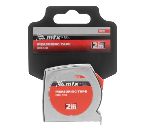 Рулетка Chrom, 2 м x 13 мм, хромированный корпус MTX
Рулетка Chrom, 2 м x 13 мм, хромированный корпус MTX