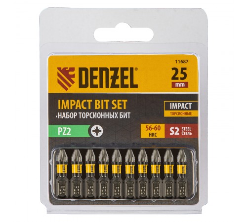 Бита IMPACT, PZ2x25 мм, лазерная обработка шлица, сталь S2, 10 шт., Е 6,3 Denzel
Бита IMPACT, PZ2x25 мм, лазерная обработка шлица, сталь S2, 10 шт., Е 6,3 Denzel