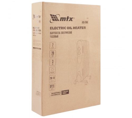 Масляный обогреватель MTX OCH-2000, 230 В, 2000 Вт MTX
Масляный обогреватель MTX OCH-2000, 230 В, 2000 Вт MTX