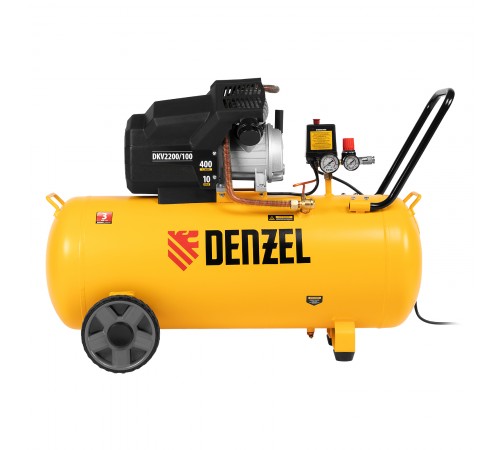 Компрессор воздушный DKV2200/100, Х-PRO 2.2 кВт, 400 л/мин, 100л Denzel
