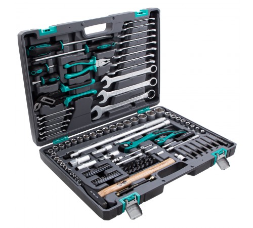 Набор инструментов, 1/4", 1/2", Cr-V, S2, усиленный кейс, 119 предметов Stels
