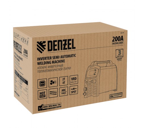 Аппарат инвертор. полуавтомат. сварки MultiMIG-200DP Synergy Double Pulse, 200 А, ПВ 80% Denzel
Аппарат инвертор. полуавтомат. сварки MultiMIG-200DP Synergy Double Pulse, 200 А, ПВ 80% Denzel
