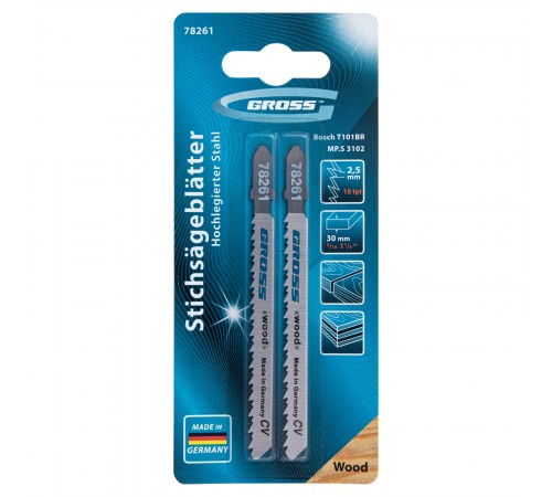 Полотна для электролобзика  по дереву, 2 шт, ( 3102-T101BR ) Gross
