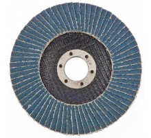 Круг лепестковый торцевой КЛТ-1, ZK10X W (цирконий) зернистость 25Н(P 60) 125 х 22.2 мм, "БАЗ"
