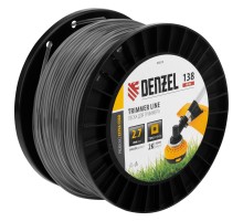 Леска для триммера двухкомпонентная квадрат, 2,7мм х 138м, на DIN катушке EXTRA CORD Denzel
