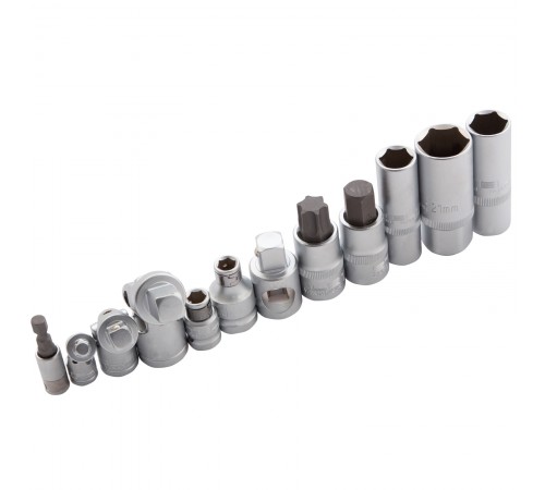 Набор инструментов, 1/4", 3/8", 1/2", Cr-V, S2, усиленный кейс, 216 предметов Stels
