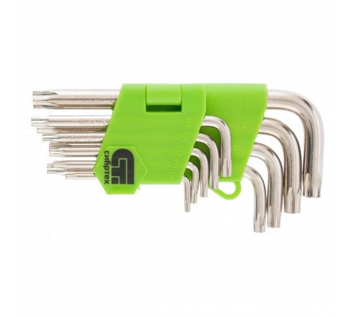 Набор ключей имбусовых Tamper-Torx , 9 шт: ТT10-ТT50.45x, закаленные, короткие, никель Сибртех
