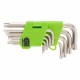 Набор ключей имбусовых Tamper-Torx , 9 шт: ТT10-ТT50.45x, закаленные, короткие, никель Сибртех
