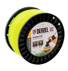 Леска для триммера витой квадрат, 2,0мм х 357м, на DIN катушке FLEX CORD Denzel
