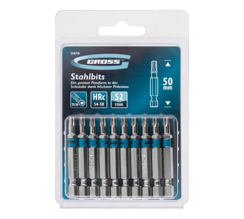 Бита Torx 20 х 50, сталь S2, 10 шт. Gross
Бита Torx 20 х 50, сталь S2, 10 шт. Gross