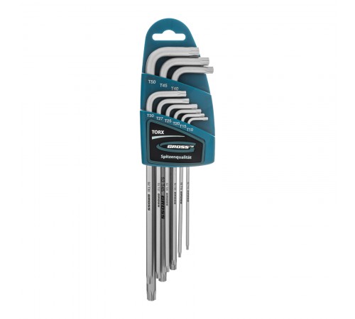 Набор ключей имбусовых Torx -TT, 9 шт: T10-T50, экстра-длинные, S2, сатинированные Gross
Набор ключей имбусовых Torx -TT, 9 шт: T10-T50, экстра-длинные, S2, сатинированные Gross