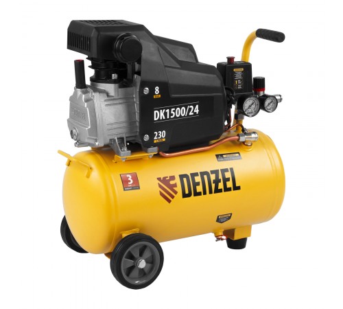 Компрессор воздушный DK1500/24, Х-PRO 1.5 кВт, 230 л/мин, 24 л Denzel
