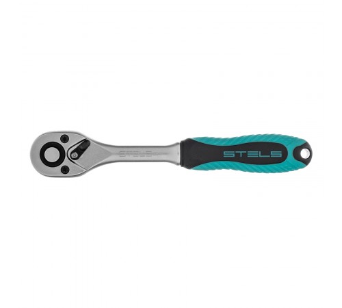 Ключ-трещотка 1/4", CrV, 72 зуба, с быстрым сбросом, матовый хром Stels
