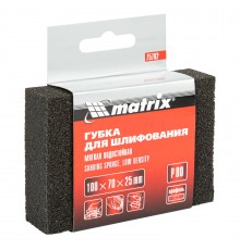 Губка для шлифования, 100 х 70 х 25 мм, мягкая, P 80 Matrix
