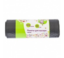 Пакеты для мусора 120 л х 10 шт, серые, Elfe
