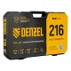 Набор инструментов, 1/2", 1/4", 3/8", CrV, S2, пластиковый кейс, 216 предметов Denzel