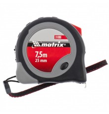 Рулетка Continuous fixation,7,5 м х 25 мм,двухкомпонентный корпус,плавная фиксация Matrix
