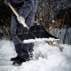 Лопата для уборки снега пластиковая, 380х385х1420 мм, деревянный черенок