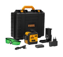 Лазерный уровень мультипризм. LXI 360-2 Green, 30 м, 520 Нм, акк. Li 2800 mAh, резьба 1/4" Denzel

