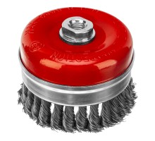 Щетка для УШМ Heavy Duty, 100 мм, М14, "чашка", крученая проволока 0.5 мм Matrix
