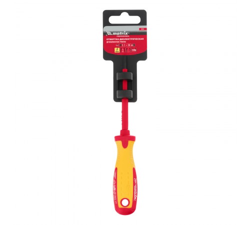Отвертка Insulated, SL3 x 80 мм, CrMo, до 1000 В, двухкомпонентная рукоятка Matrix Professional
Отвертка Insulated, SL3 x 80 мм, CrMo, до 1000 В, двухкомпонентная рукоятка Matrix Professional