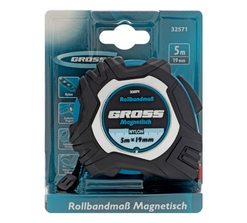 Рулетка Magnetisch 5 м х 19 мм,обрезиненный корпус,автоматическая фиксация,Нейлоновое покрытиеытие,зацеп с магнитом Gross
Рулетка Magnetisch 5 м х 19 мм,обрезиненный корпус,автоматическая фиксация,Нейлоновое покрытиеытие,зацеп с магнитом Gross