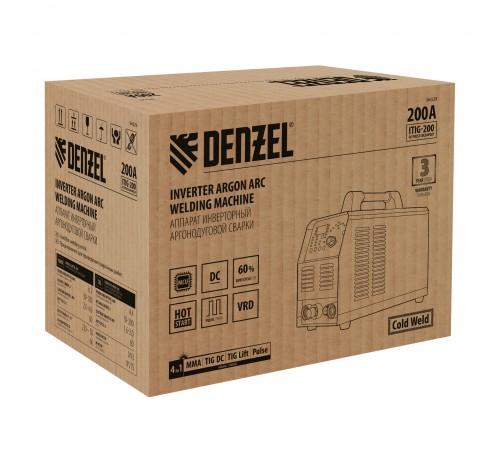 Аппарат инвертор. аргонодуговой сварки ITIG-200 DС Pulse Cold Weld, 200 А, ПВ 60% Denzel
Аппарат инвертор. аргонодуговой сварки ITIG-200 DС Pulse Cold Weld, 200 А, ПВ 60% Denzel