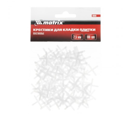 Крестики, 2.5 мм, для кладки плитки, 100 шт Matrix
