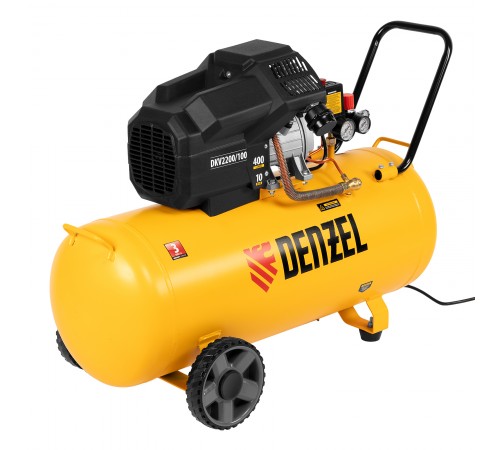 Компрессор воздушный DKV2200/100, Х-PRO 2.2 кВт, 400 л/мин, 100л Denzel
