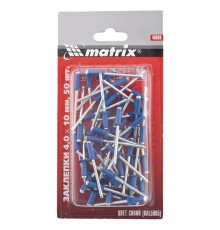 Заклепки 4.0 х 10 мм RAL 5005, синие, 50 шт Matrix

