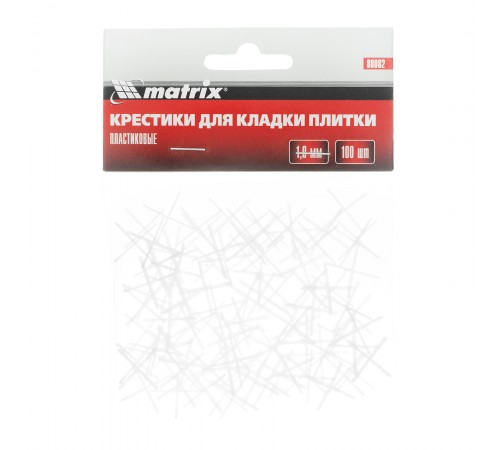 Крестики, 1.0 мм, для кладки плитки, 100 шт Matrix
Крестики, 1.0 мм, для кладки плитки, 100 шт Matrix