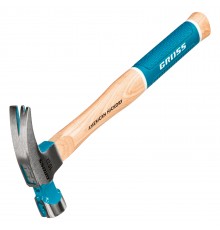 Молоток-гвоздодер, 280 г, угол 75, магнит, обрезиненная рукоятка American hickory GROSS
