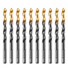 Сверло по металлу, 6,5 мм, HSS-Tin, Golden Tip, 10 шт. Denzel
