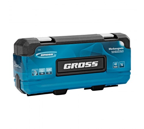 Набор инструментов, 1/4", CrV, 120 зубьев, 42 предмета Gross
